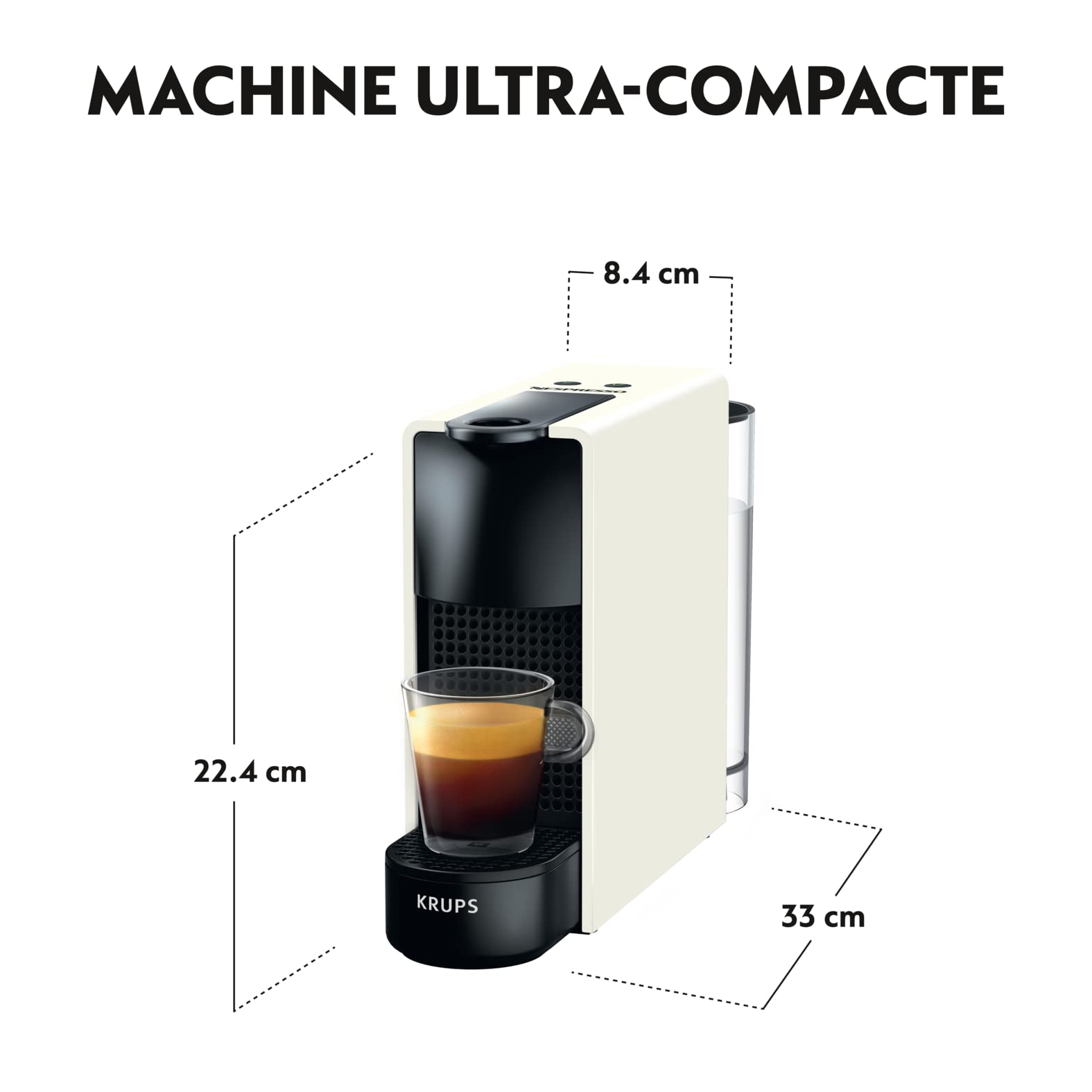 Growexa Essenza Mini – Machine à Café à Capsules Compacte, Blanc