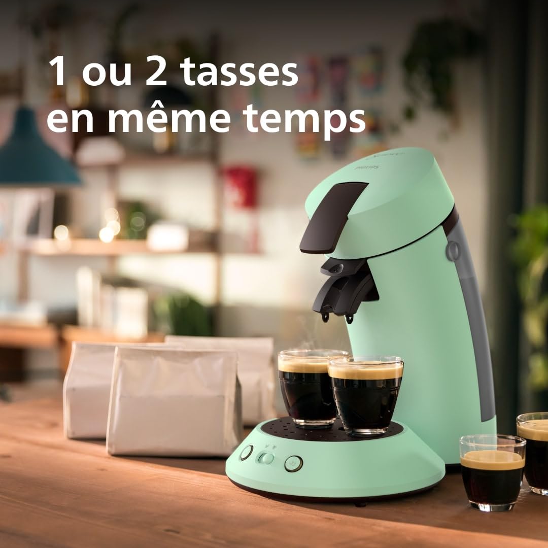 Machine à café à dosettes SENSEO Original Plus CSA210/80 – Vert désert