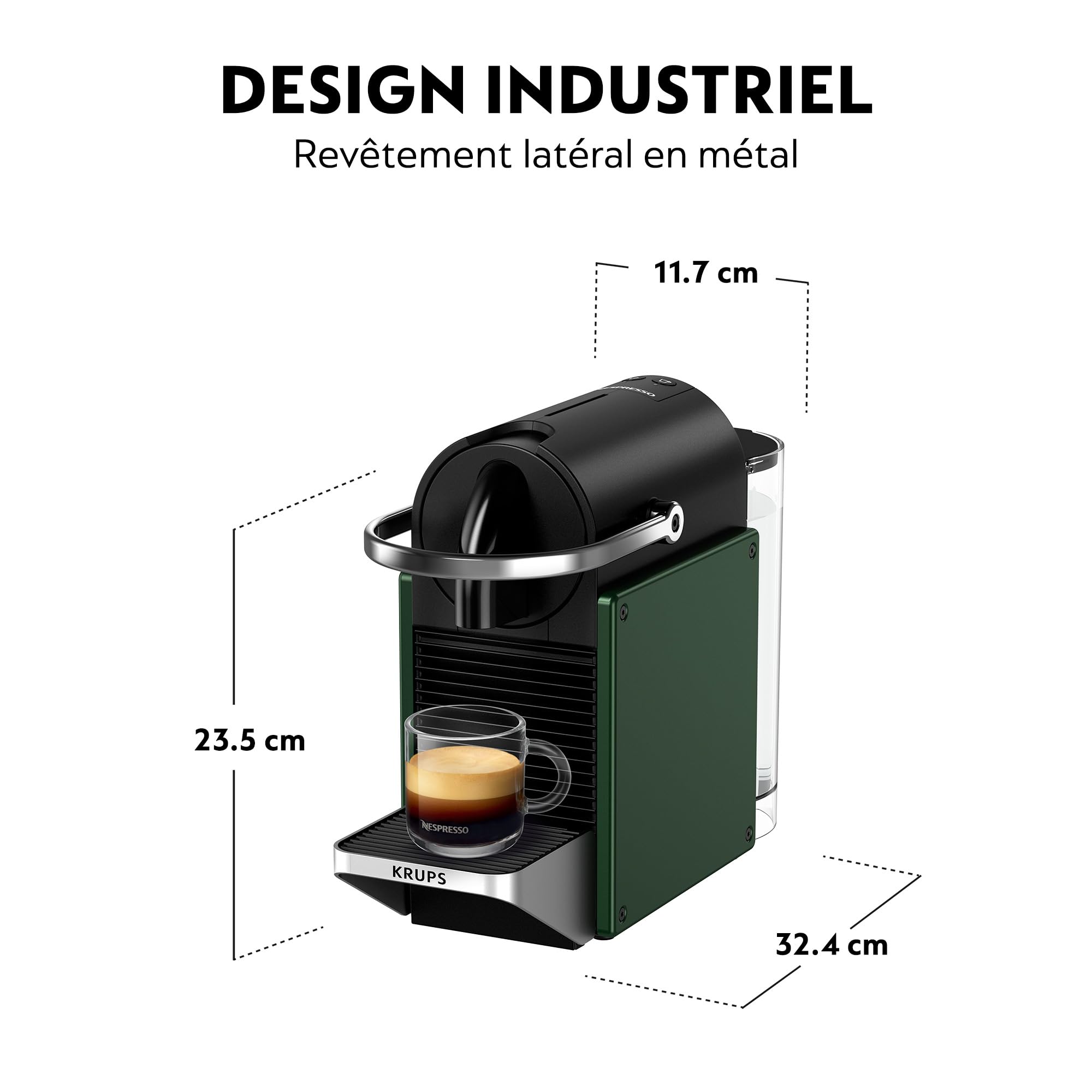 Growexa Pixie – Machine à Café à Capsules Compacte, Vert Foncé