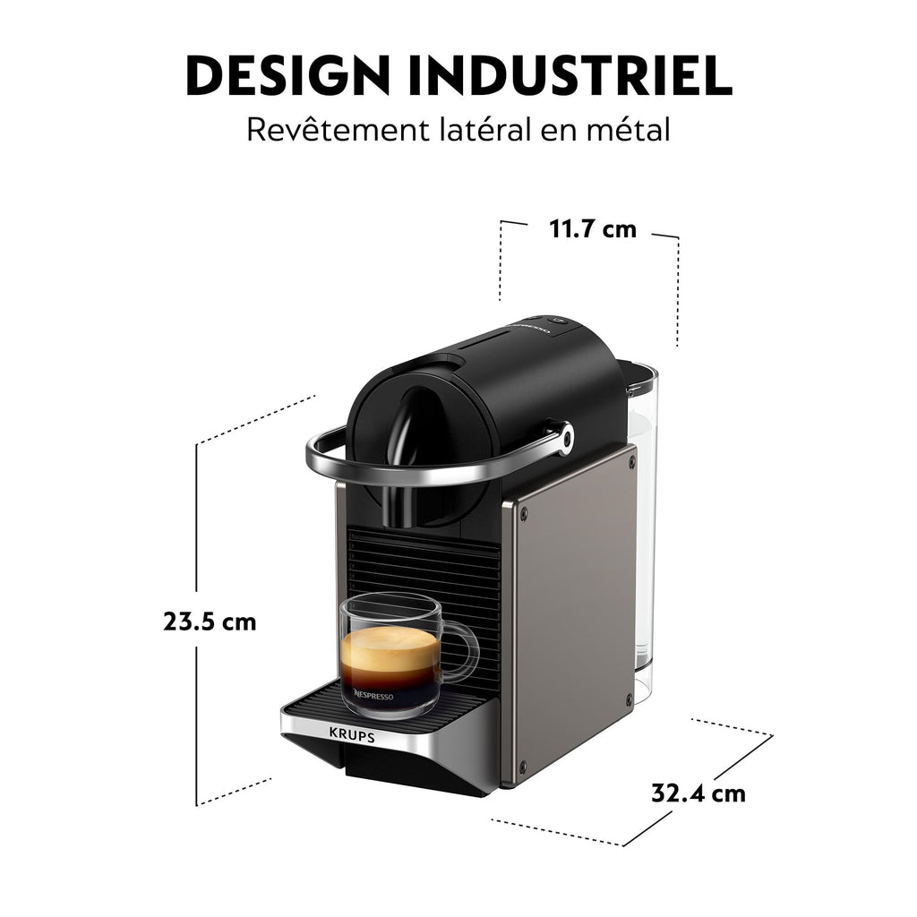Growexa Pixie – Machine à Café à Capsules Compacte, Titane