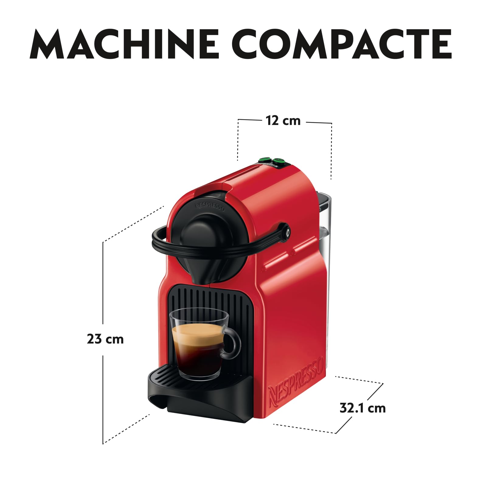 Growexa Inissia – Cafetière Espresso à Capsules, Rouge