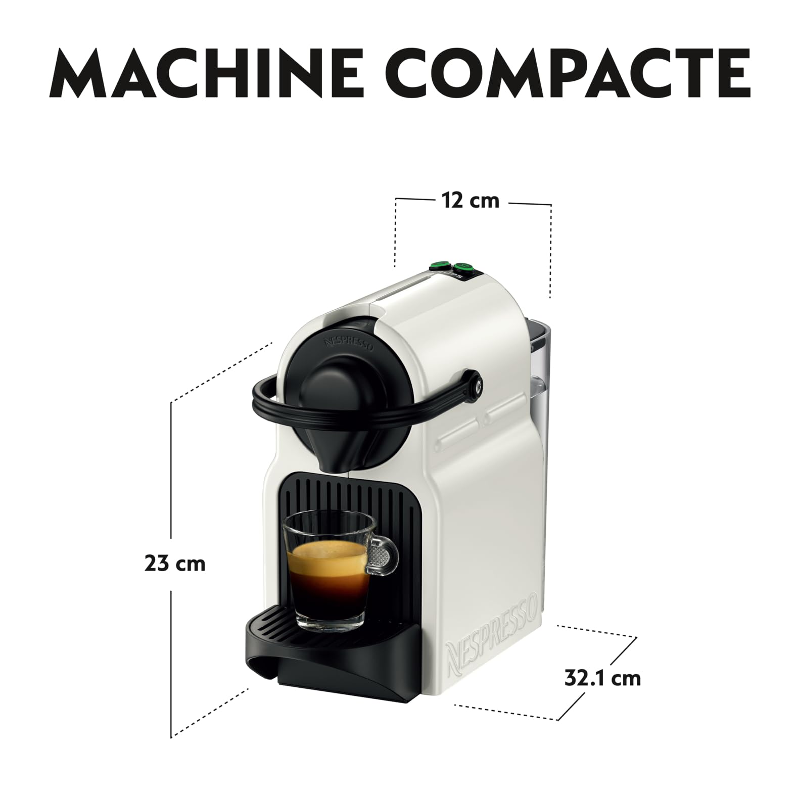 Growexa Inissia – Machine à Café Expresso à Capsules, Blanc, 19 Bars