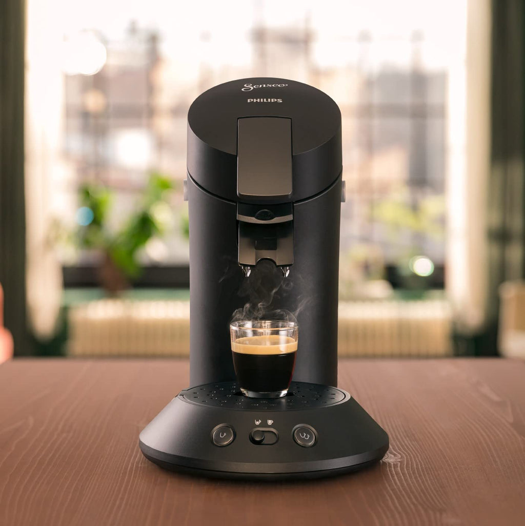 Machine à café à dosettes SENSEO CSA210/22 – Noir piano, intensité au choix