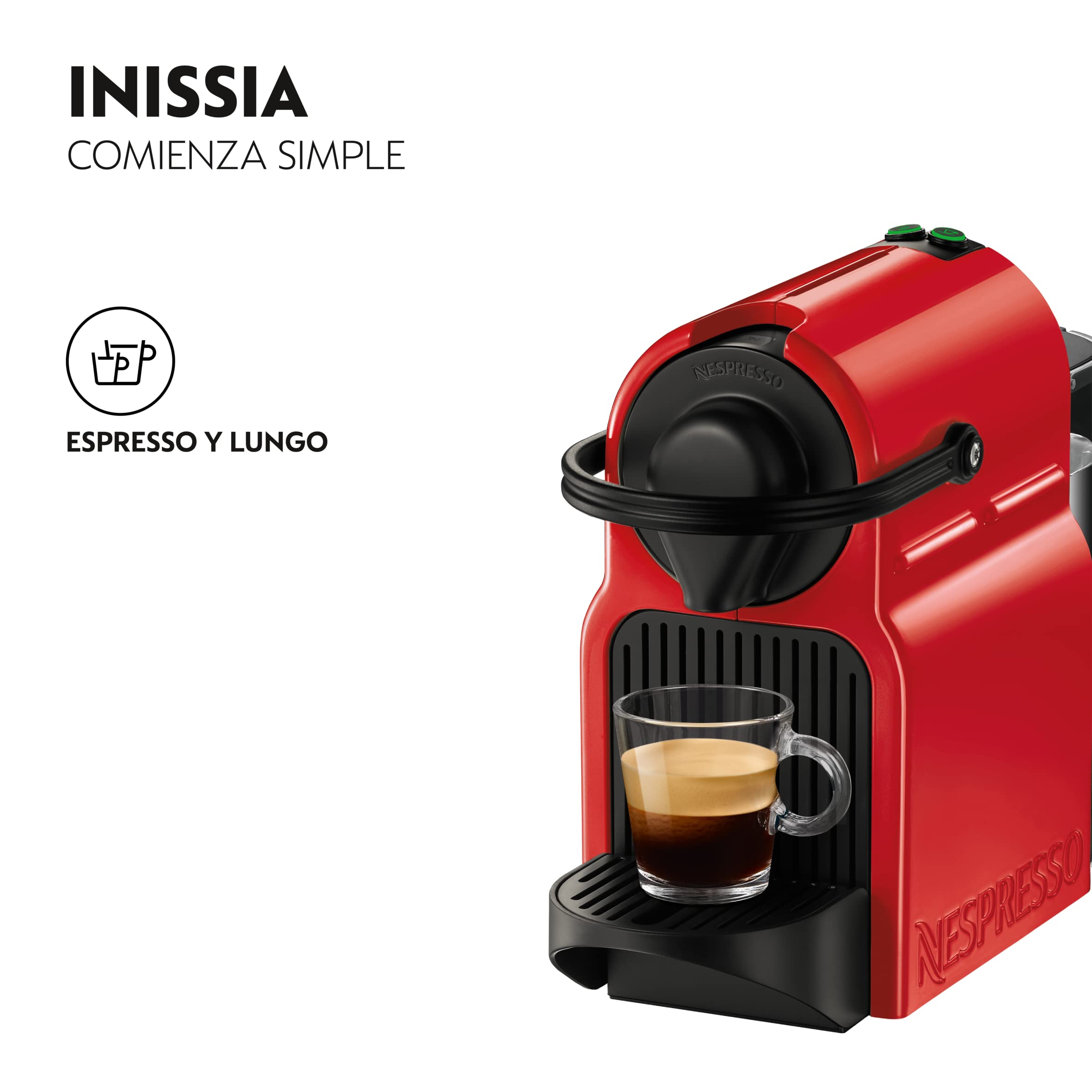 Growexa Inissia – Machine à Café Expresso à Capsules, Rouge Rubis, Réservoir 0,7L