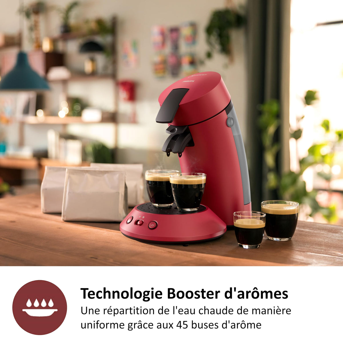 Machine à café à dosettes SENSEO Original Plus CSA210/91 – Rouge